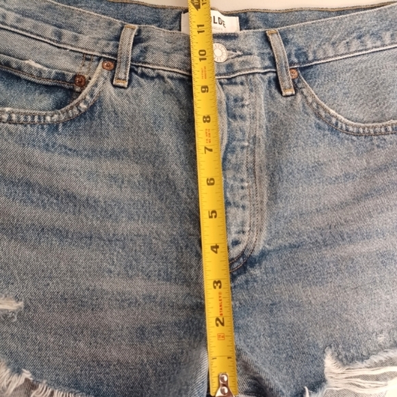 AGOLDE 100% Cotton High-Rise Parker Sz 28 Cut Off Denim Shorts - Picture 8 of 14